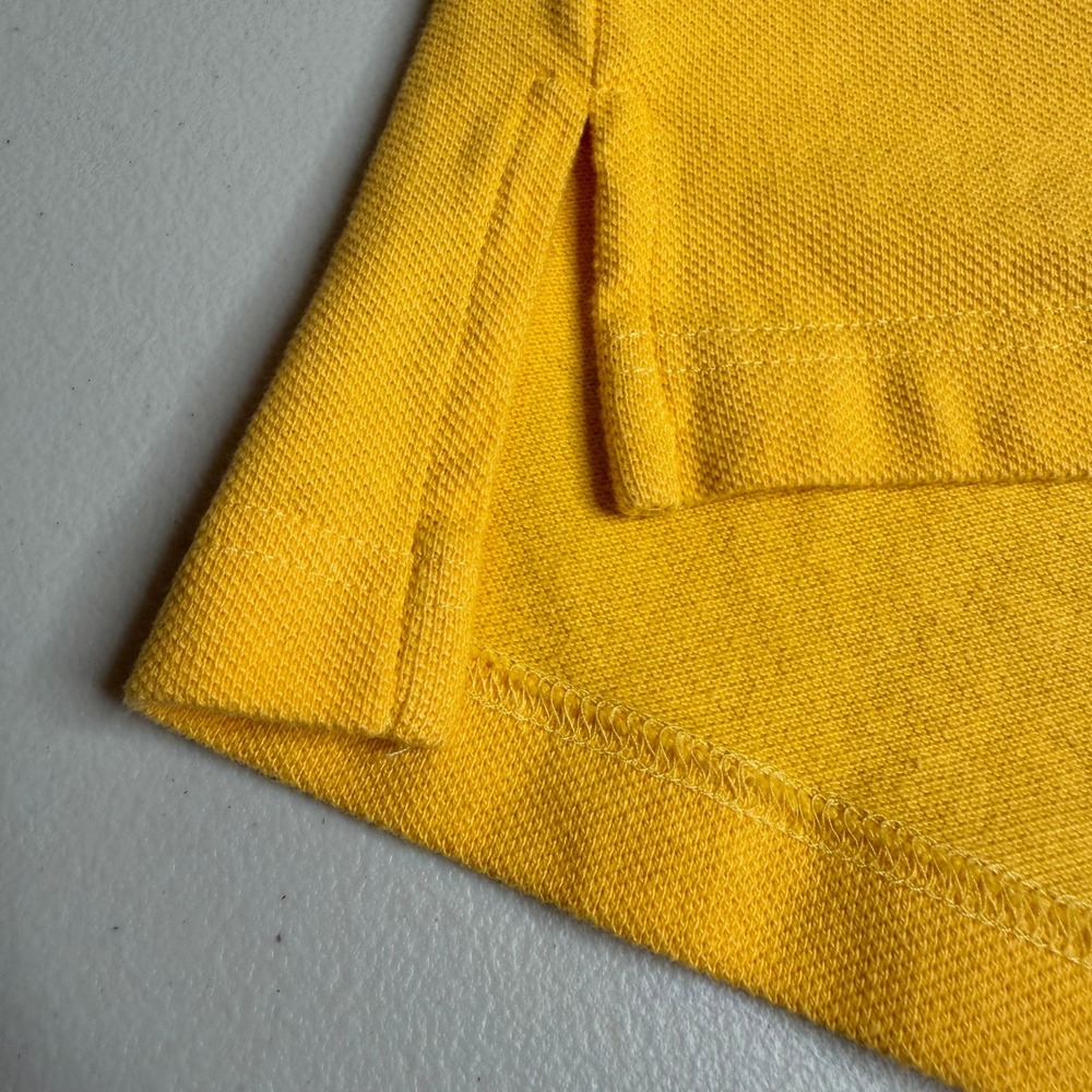 Tommy Hilfiger Mens Small Yellow Cotton Pique Polo Shirt Crest Logo Short Sleeve - Picture 7 of 12